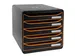 Module de classement Big Box Plus 5 tiroirs Black Office - Noir/orange