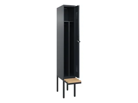 locker met bank,voor scheiding van kleding,HxBxD 2120x300x815mm,1vak