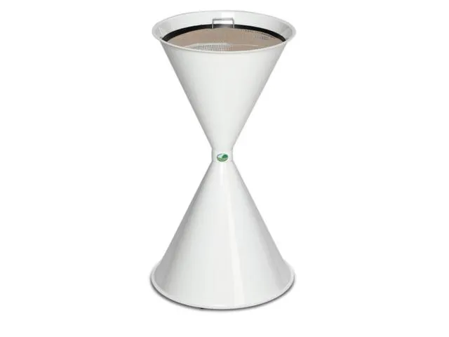 Cendrier conique tôle d'acier HxØ 730x400mm entonnoir rond autocolla