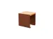 Tabouret cube extérieur assise H450mm 3 lattes chêne clair/rouille
