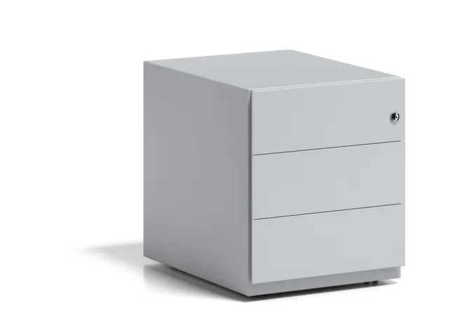 Ladenblok Staalplaat 495x420x565mm 3laden Cilinderslot Lichtgrijs