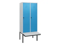 locker met bank,HxBxD 1950x800x815mm,2vak,vak B 400mm,draaigrendel