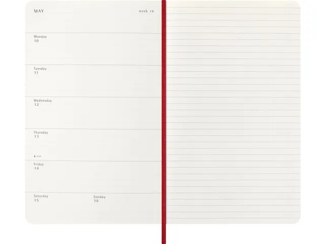 Agenda 2027 Moleskine 12M Weekly 7dag/1pagina large sc scarlet red
