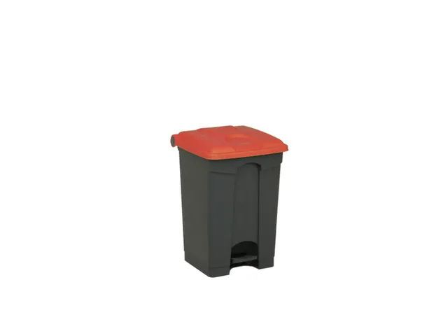 pedaalemmer,1x45l,HxBxD 600x398x410mm,romp PP grijs,deksel PP rood