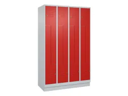 Z-garderobekast,HxBxD 1950x1200x500mm,vak B 150/300mm,cil.-slot,sokkel