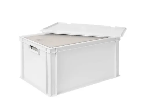 Euronorm-stapelbak,m. isoleerbox,HxLxB 320x600x400mm,65/35l,PP,wit