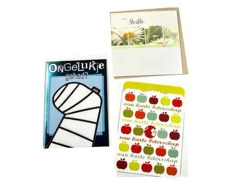 Wenskaart Paperclip beterschap navulset à 12 stuks