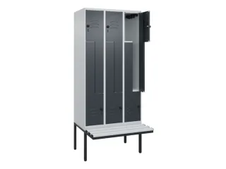 Z-garderobekast,HxBxD 2120x900x815mm,6vak,vak B 300mm,draaigrendel - 2