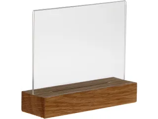 Europel Kaarthouder A6 Liggend Acryl met Houten Voet Set van 5 Stuks - 1