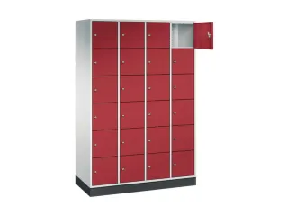 lockerkast,RAL 7035/RAL 3003,HxBxD 1950x1220x500mm,4x6vakken,cil.-slot - 1