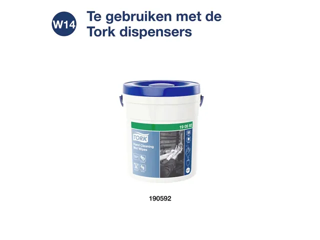 Lingettes imprégnées Tork W14 190592 pour les mains non parfumé bla