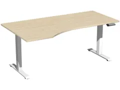 In hoogte verstelbaar bureau in vrije vorm,HxBxD 730-1230x1800x1000mm