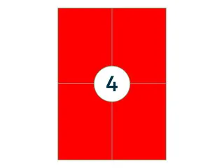 Gekleurde Etiketten 105x148mm Fluor Rood 42322 - 2