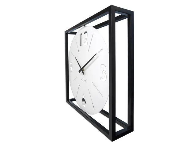 Tafel/wandklok NeXtime Time Frame 40x40cm wit metaal