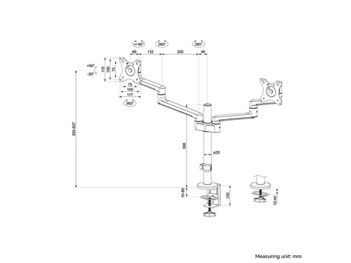 Monitorarm Neomounts DS60-425WH2 wit
