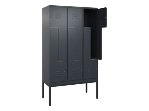 Z-garderobekast,HxBxD 2120x1200x500mm,vak B 200/400mm,cil.-slot