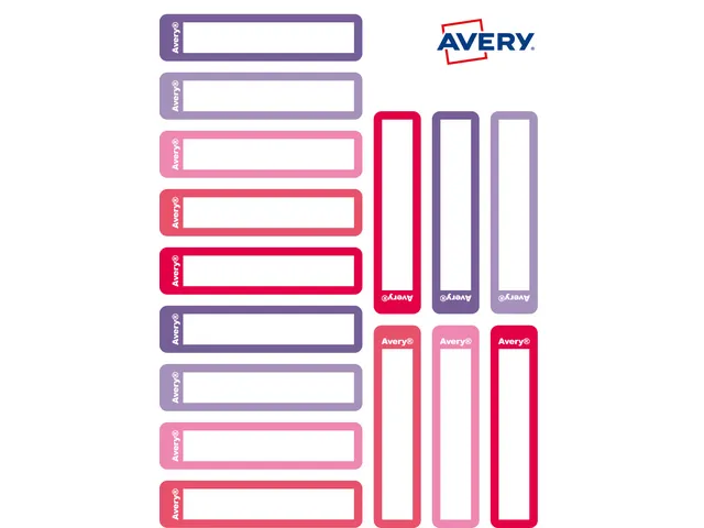 Etiquettes Avery de nom mini multicolore rouge Family
