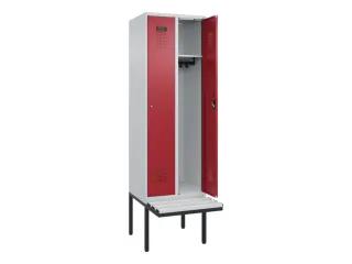 locker met bank,HxBxD 2120x600x815mm,2vak,vak B 300mm,cilinderslot - 1