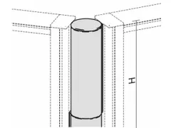 verbindingskolom,v. scheidingswand,H 1400mm,hoek 0-180°