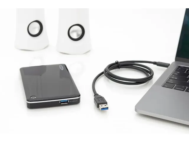 USB Type C-aansluitkabel Type C naar A M/M 1m Gen2 3A 10GB Zwart