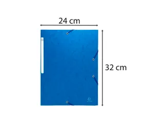 Elastomappen glanskarton 3 kleppen monobloc-Blauw - 6