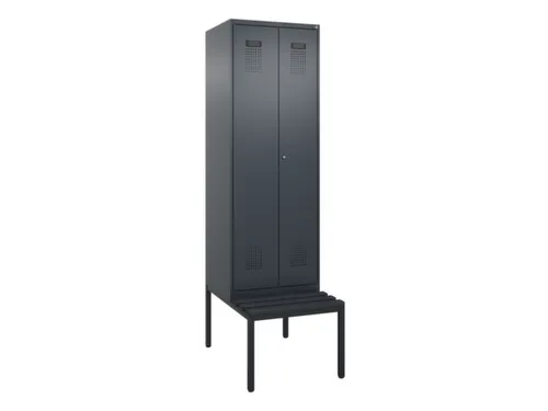 PBM-locker met bank,HxBxD 2120x600x815mm,2vak,vak B 300mm