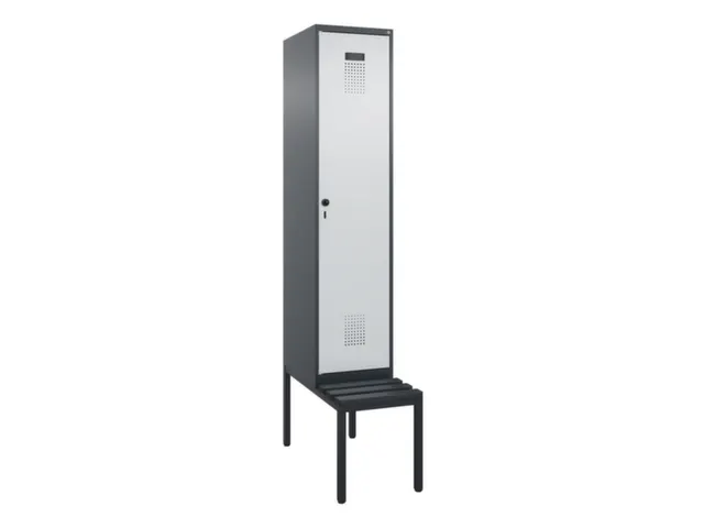 armoire vestiaire avec banc noir et blanc,HxlxP 2120x400x815mm