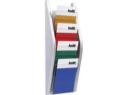 wandfolderhouder,HxBxD 540x220x80mm,v. 4xDIN A5,plank(en) transparant