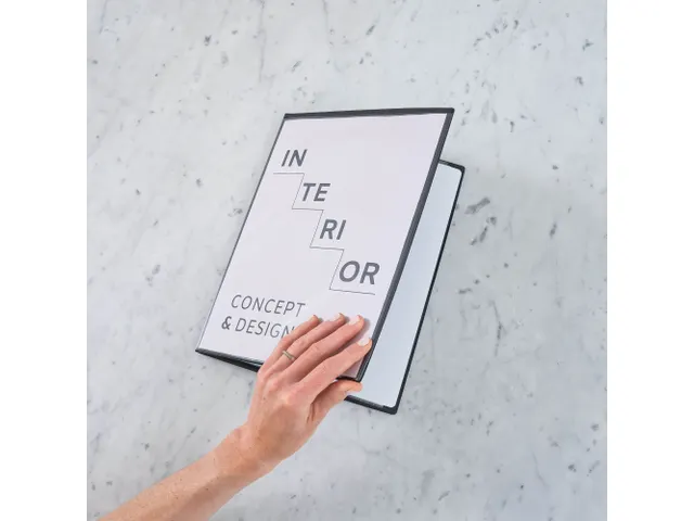 Showmap Rillstab A4 RI99429 20 Tas Zwart met transparant insteekvak