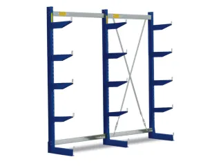 Draagarmstelling 1980x2557x700mm 5etages 420kg/etage Ral5010 - 1