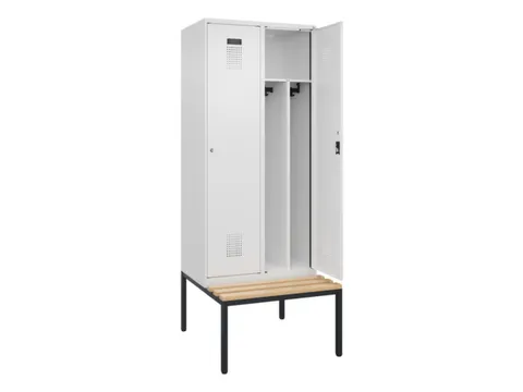 locker met bank,voor scheiding van kleding,HxBxD 2120x800x815mm,2vak