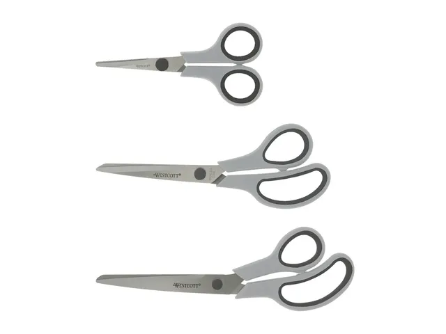 Scharenset Westcott Easy grip 3dlg 14/20/24,5cm licht grijs/ antraciet