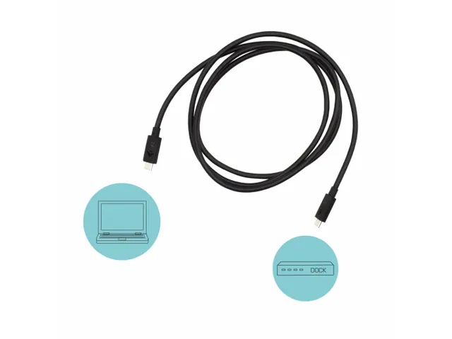 Thunderbolt 3 – Class Cable, 40 Gbps, 100W Power Delivery, USB-C Com