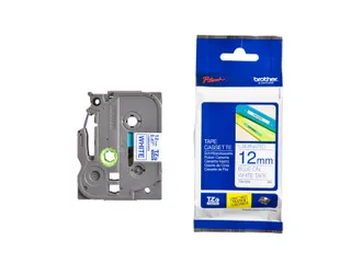 Labeltape Brother P-touch TZe-233 standaard 12mm blauw op wit - 6