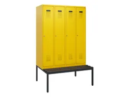 locker met bank,HxBxD 1950x1200x815mm,4vak,vak B 300mm,cilinderslot