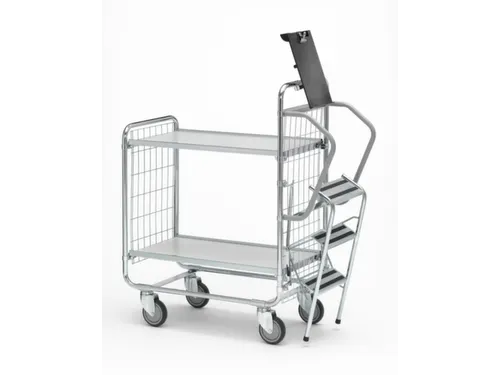 Ladderwagen Draagverm. 200kg 2 Etages 620x 425mm 3 Treden