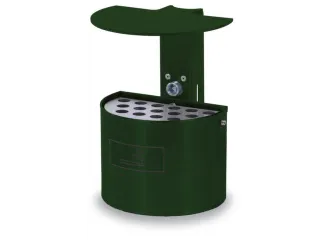 Asbak Halfrond Overkapping 2 liter 135x200mm Binnen/Buiten Groen - 1
