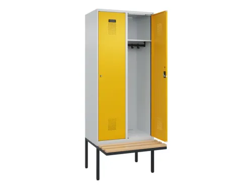 locker met bank,HxBxD 2120x800x815mm,2vak,vak B 400mm,cilinderslot