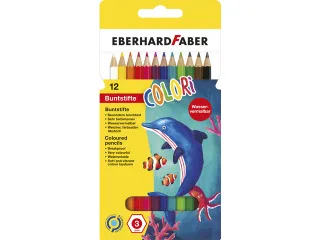 Aquarelpotlood Eberhard Faber kartonetui à 12 stuks met penseel - 1