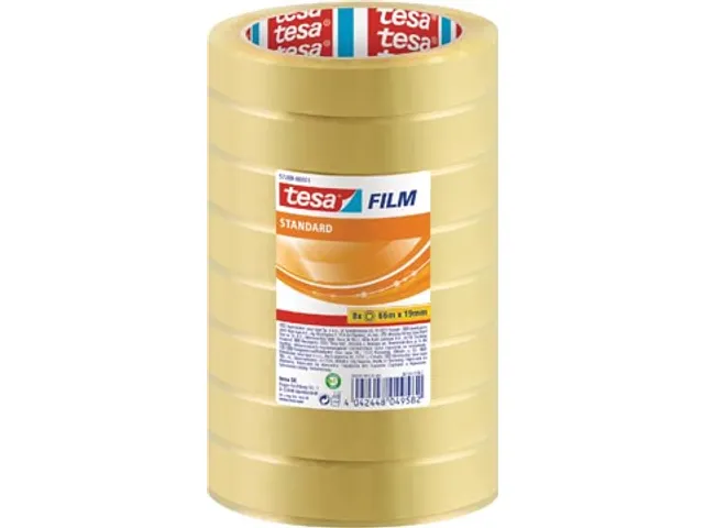 Tesafilm Standaard, ft 19 mmx66m transparant, toren met 8 rolletjes