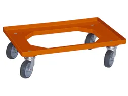 Bakonderwagen 250kg Laadvloer 600x400mm Rubberen Wielen Oranje