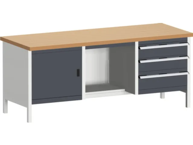 werkbank met opbergruimte,HxBxD 840x2000x750mm,beukenblad