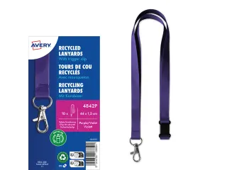Lanyard Avery rPET lila 440x15mm met karabijnhaak 10 stuks - 2