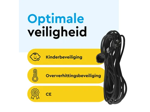 Verlengkabel BRASQ 20m zwart