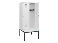 locker met bank,HxBxD 1950x800x815mm,2vak,vak B 400mm,draaigrendel