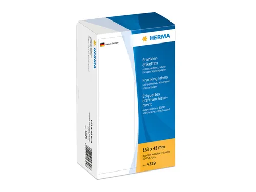 HERMA 4329 Frankeeretiketten dubbel 163x45mm 500 stuks