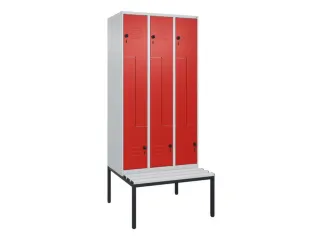 Z-garderobekast,HxBxD 2120x900x815mm,6vak,vak B 300mm,draaigrendel - 1