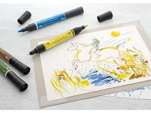 Tekenstift Faber-Castell Pitt Artist Pen duo marker 188 bloedrood