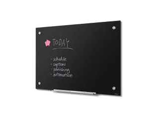 Scritto Glasbord Zwart 60x90cm met stift - 1