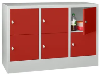 lockerkast,HxBxD 855x1200x500mm,3x2vakken,RAL7035,front RAL3000 - 2
